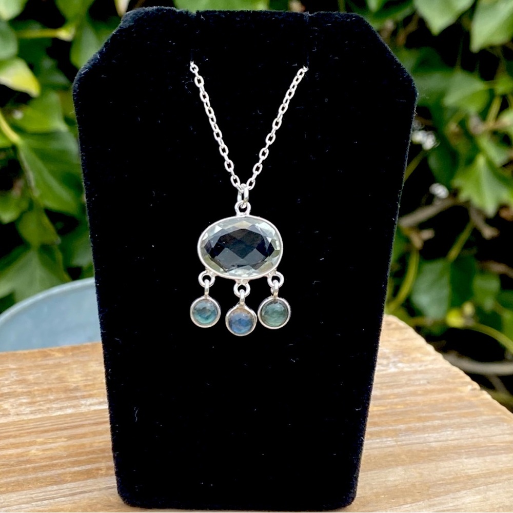 Green Amethyst & Labradorite Necklace - Picture 7 of 14